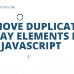 remove duplicate elements from array in javascript